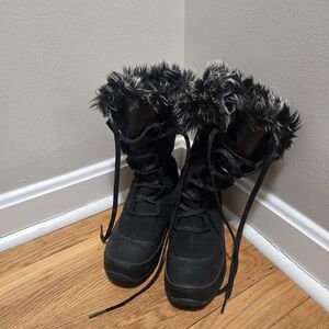 North Face Women's Black Fur-Lined Winter Boots